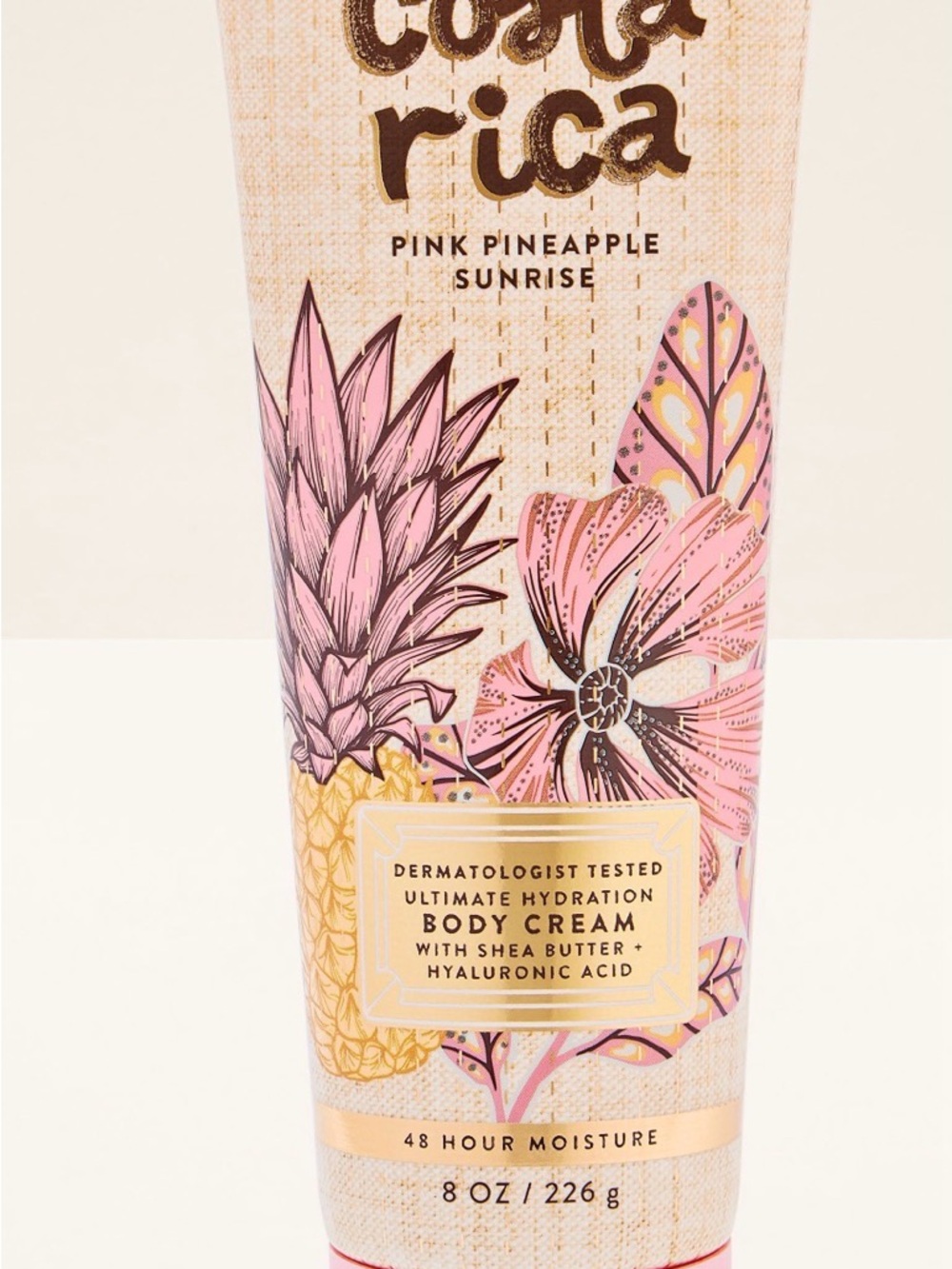 Bath & Body Works Pink Pineapple Sunrise Body Cream - Pink & Gold